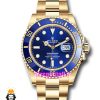 ساعت مردانه رولکس ساب مارینر طلایی صفحه ابی رپلیکا 020318 Rolex SUB MARINER Replica