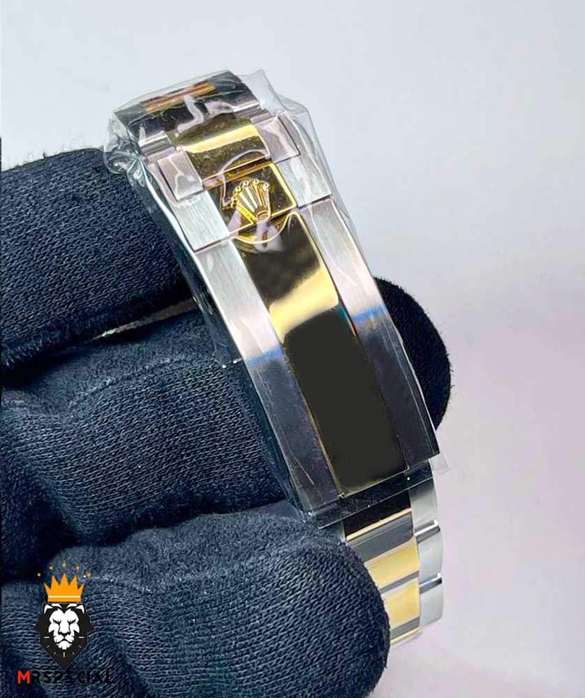 ساعت مردانه رولکس ساب مارینر اتوماتیک دورنگ طلایی صفحه مشکی 01218 Rolex SUB MARINER