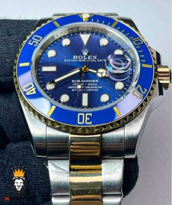 ساعت مردانه رولکس ساب مارینر اتوماتیک دورنگ طلایی صفحه ابی 01219 Rolex SUB MARINER