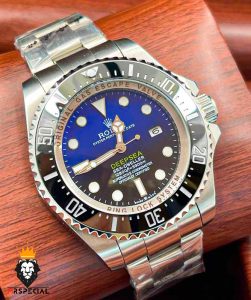 ساعت رولکس مردانه ساب مارینر دیپسی اتوماتیک استیل صفحه ابی مشکی 6606 Rolex Sub mariner