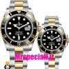 ساعت ست رولکس مردانه و زنانه مدل ساب مارینر باتری دورنگ طلایی صفحه مشکی 01621 Rolex Sub mariner