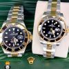 ساعت ست رولکس مردانه و زنانه مدل ساب مارینر باتری دورنگ طلایی صفحه مشکی 01621 Rolex Sub mariner - تصویر 2
