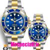 ساعت ست رولکس مردانه و زنانه ساب مارینر باتری دورنگ طلایی صفحه ابی 01085 Rolex Sub mariner