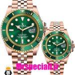 ساعت ست رولکس مردانه و زنانه ساب مارینر باتری رزگلد صفحه سبز 01082 Rolex Sub mariner