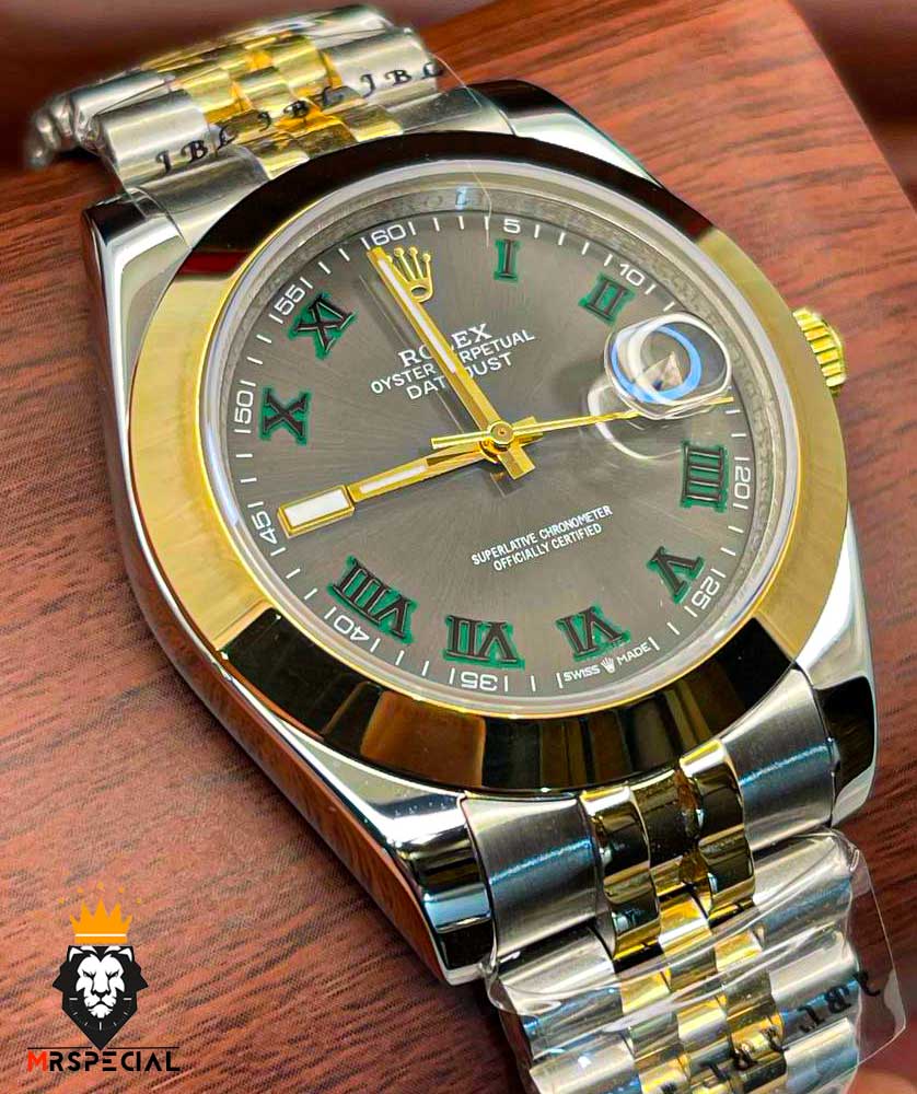 ساعت مردانه رولکس دیت جاست ویمبلدون اتوماتیک دورنگ طلایی 020234 ROLEX DATEJUST WIMBELDON