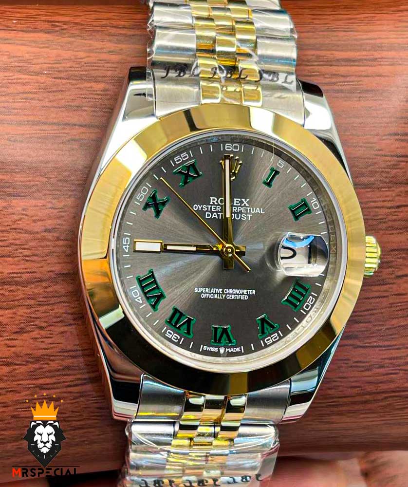 ساعت مردانه رولکس دیت جاست ویمبلدون اتوماتیک دورنگ طلایی 020234 ROLEX DATEJUST WIMBELDON
