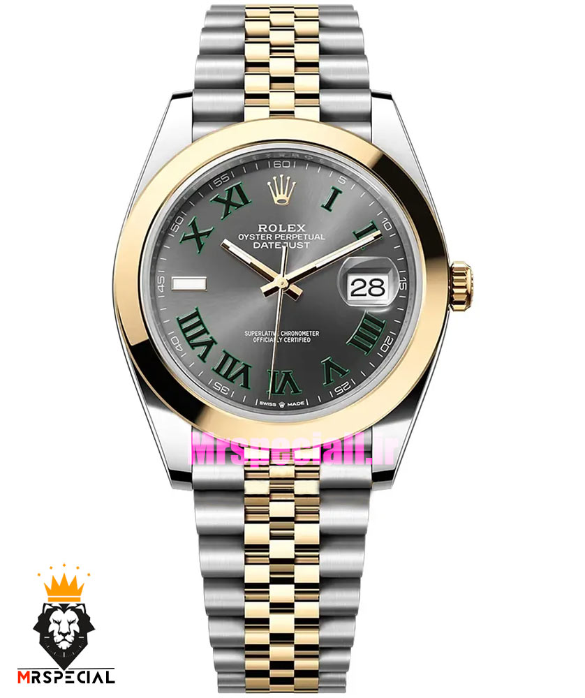 ساعت مردانه رولکس دیت جاست ویمبلدون اتوماتیک دورنگ طلایی 020234 ROLEX DATEJUST WIMBELDON
