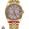 ساعت رولکس زنانه دیت جاست طلایی صفحه صدف صورتی 021619 ROLEX DATEJUST