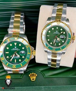 ساعت ست رولکس مردانه و زنانه مدل ساب مارینر دورنگ طلایی صفحه سبز 01620 Rolex Sub mariner