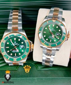 ساعت ست رولکس مردانه و زنانه ساب مارینر دورنگ رزگلد صفحه سبز 01171 Rolex Sub mariner