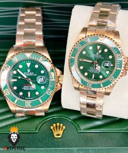 ساعت ست رولکس مردانه و زنانه ساب مارینر رزگلد صفحه سبز 01170 Rolex Sub mariner