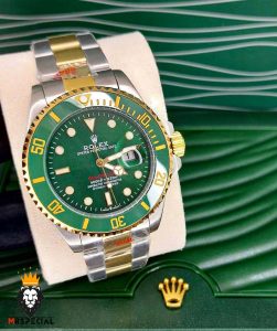 ساعت ست رولکس مردانه و زنانه مدل ساب مارینر دورنگ طلایی صفحه سبز 01620 Rolex Sub mariner