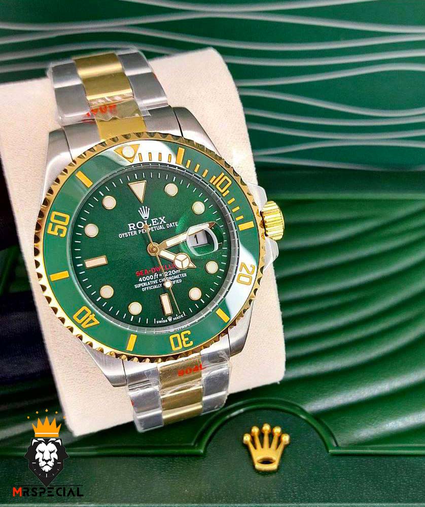 ساعت ست رولکس مردانه و زنانه مدل ساب مارینر دورنگ طلایی صفحه سبز 01620 Rolex Sub mariner