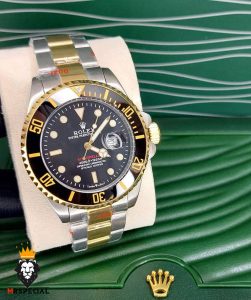 ساعت ست رولکس مردانه و زنانه مدل ساب مارینر دورنگ طلایی صفحه مشکی 01621 Rolex Sub mariner