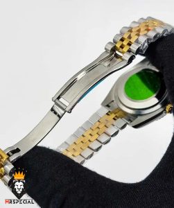 ساعت ست رولکس مردانه و زنانه دیت جاست اتوماتیک دورنگ طلایی صفحه مشکی 0835 ROLEX DATEJUST