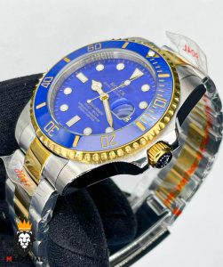 ساعت رولکس مردانه مدل ساب مارینر کوارتز دورنگ طلایی صفحه ابی 2264 Rolex submariner