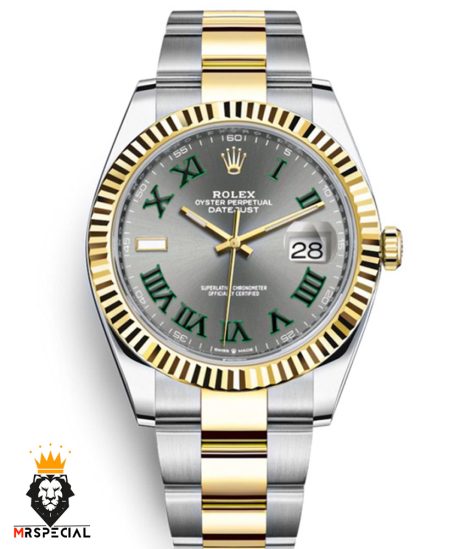 ساعت مردانه رولکس ویمبلدون اتوماتیک دورنگ طلایی 5787 ROLEX DATE JUST WIMBELDON