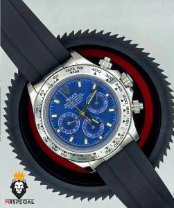 ساعت مردانه رولکس دیتونا اتوماتیک فول دیت بند رابر صفحه ابی 01407 ROLEX DAYTONA