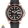 ساعت مردانه رولکس یاخ مستر اتوماتیک رزگلد بند رابر 020309 ROLEX YACHT MASTER