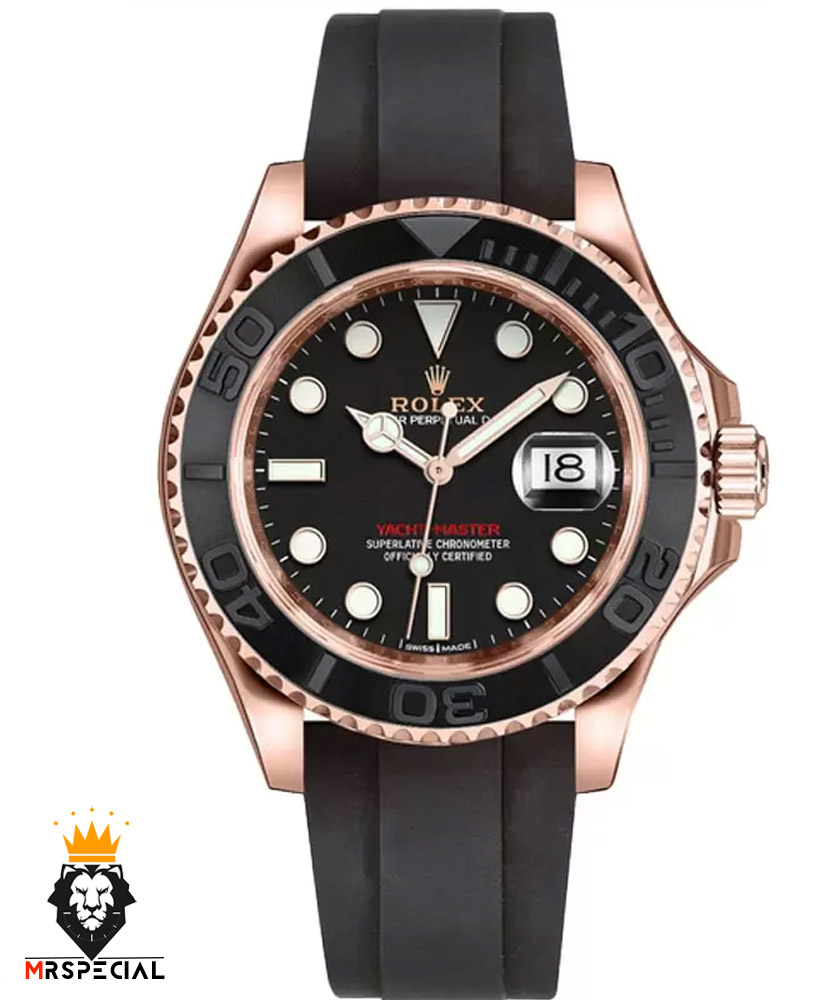 ساعت مردانه رولکس یاخ مستر اتوماتیک رزگلد بند رابر 020309 ROLEX YACHT MASTER