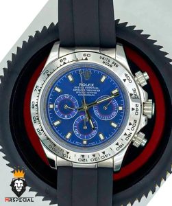 ساعت مردانه رولکس دیتونا اتوماتیک فول دیت بند رابر صفحه ابی 01407 ROLEX DAYTONA
