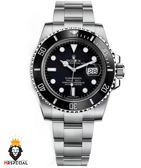 ساعت مچی مردانه رولکس ساب مارینر اتوماتیک استیل صفحه مشکی 6607 Rolex Sub mariner
