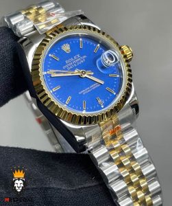ساعت رولکس زنانه مدل دیت جاست کوارتز دورنگ طلایی صفحه ابی 01727 ROLEX DATEJUST