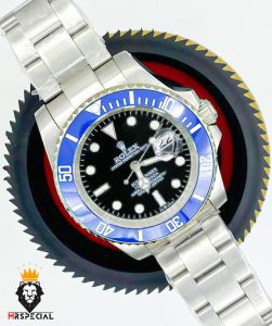 ساعت مردانه رولکس ساب مارینر اتوماتیک استیل صفحه مشکی زه ابی 01384 ROLEX SUBMARINER