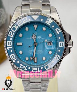 ساعت رولکس مردانه مدل جی ام تی مستر کوارتز استیل صفحه تیفانی 020838 ROLEX GMT MASTER