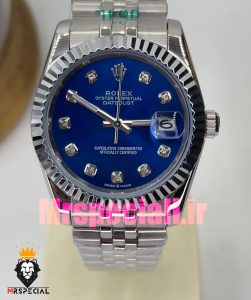 ساعت مردانه رولکس دیت جاست کوارتز استیل صفحه ابی 020835 ROLEX DATEJUST 