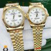 ساعت مچی زنانه و مردانه ست رولکس دیت جاست طلایی صفحه سفید 01231 ROLEX DATEJUST - تصویر 2