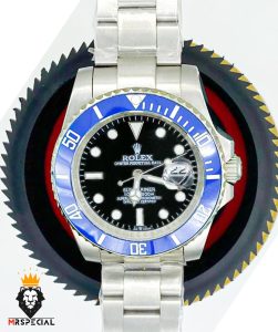 ساعت مردانه رولکس ساب مارینر اتوماتیک استیل صفحه مشکی زه ابی 01384 ROLEX SUBMARINER