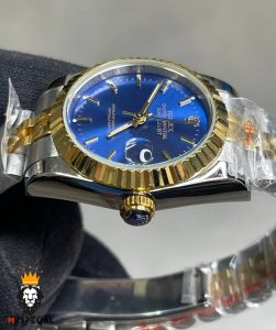 ساعت رولکس زنانه مدل دیت جاست کوارتز دورنگ طلایی صفحه ابی 01727 ROLEX DATEJUST