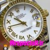 ساعت زنانه رولکس دیت جاست اتوماتیک دورنگ طلایی صفحه سفید سایز 26 020644 ROLEX DATEJUST