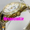 ساعت زنانه رولکس دیت جاست اتوماتیک طلایی قاب نگین سایز 31 020646 ROLEX DATEJUST Diamond
