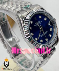 ساعت زنانه رولکس دیت جاست کوارتز استیل صفحه ابی 020834 ROLEX DATEJUST 