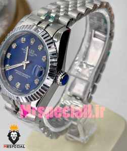ساعت زنانه رولکس دیت جاست کوارتز استیل صفحه ابی 020834 ROLEX DATEJUST 