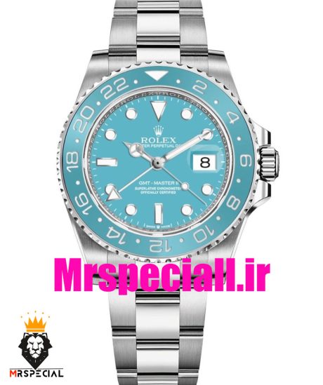 ساعت رولکس مردانه مدل جی ام تی مستر کوارتز استیل صفحه تیفانی 020838 ROLEX GMT MASTER