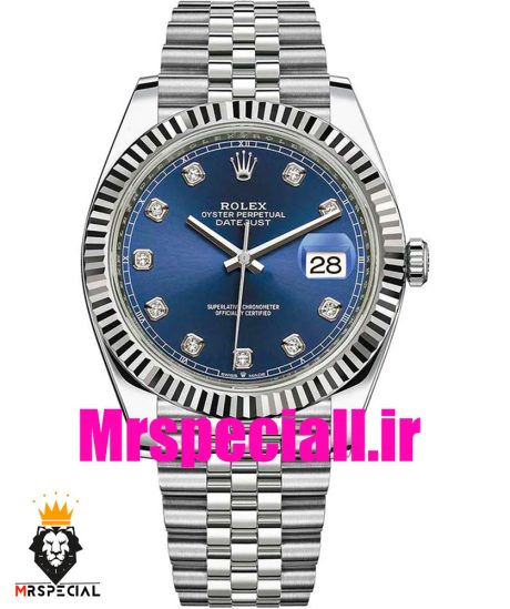 ساعت مردانه رولکس دیت جاست کوارتز استیل صفحه ابی 020835 ROLEX DATEJUST