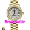 ساعت زنانه رولکس دیت جاست اتوماتیک طلایی قاب نگین سایز 31 020646 ROLEX DATEJUST Diamond