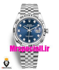 ساعت زنانه رولکس دیت جاست کوارتز استیل صفحه ابی 020834 ROLEX DATEJUST