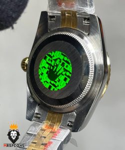 ساعت زنانه رولکس دیت جاست دورنگ طلایی قاب نگین 01685 ROLEX DATE JUST