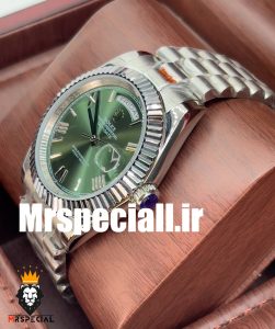 ساعت مچی مردانه رولکس دی دیت اتوماتیک استیل صفحه سبز اعداد یونانی 020672 ROLEX DAY DATE