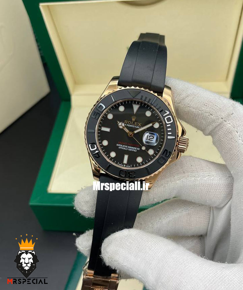 ساعت رولکس یاخ مستر اتوماتیک قاب رزگلد بند رابر 01559 ROLEX YACHT MASTER