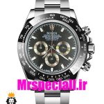 ساعت رولکس مدل دیتونا مردانه کرنوگراف استیل صفحه مشکی 5891 ROLEX DAYTONA