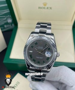ساعت مردانه رولکس دیت جاست ویمبلدون اتوماتیک استیل صفحه طوسی 020233 ROLEX DATEJUST WIMBELDON