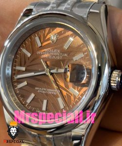 ساعت ست رولکس مردانه و زنانه مدل پرپچوال بند ژوبیل صفحه قهوه ای 020829 Rolex Oyster Perpetual 