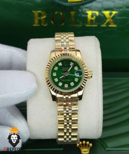 ساعت ست زنانه و مردانه رولکس دیت جاست طلایی صفحه سبز 01234 ROLEX DATEJUST