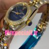 ساعت زنانه رولکس دیت جاست کوارتز قاب نگین دورنگ طلایی صفحه ابی مشکی 020832 ROLEX DATEJUST