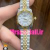 ساعت زنانه رولکس دیت جاست اتوماتیک دورنگ طلایی صفحه سفید صدف 020826 ROLEX DATEJUST